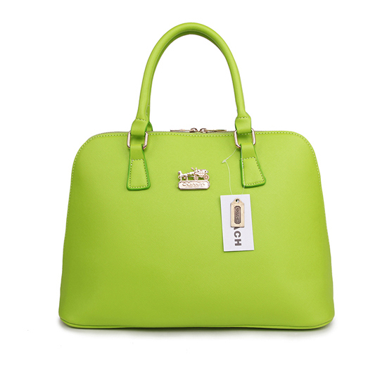 Coach City In Logo Large Green Satchels BKY - Click Image to Close